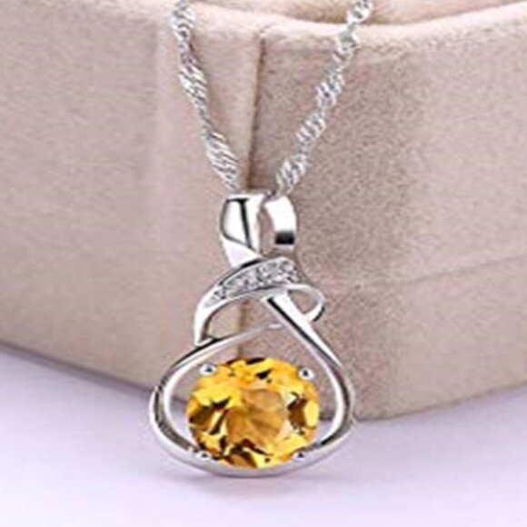 💎 Big Oval Royal Charming Twisted Silver Oval Necklace for Women, EVGG10… - Picture 3 of 4